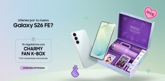 Galaxy S26 FE llega a tiendas Samsung junto a la exclusiva Charmy Fan K-Box